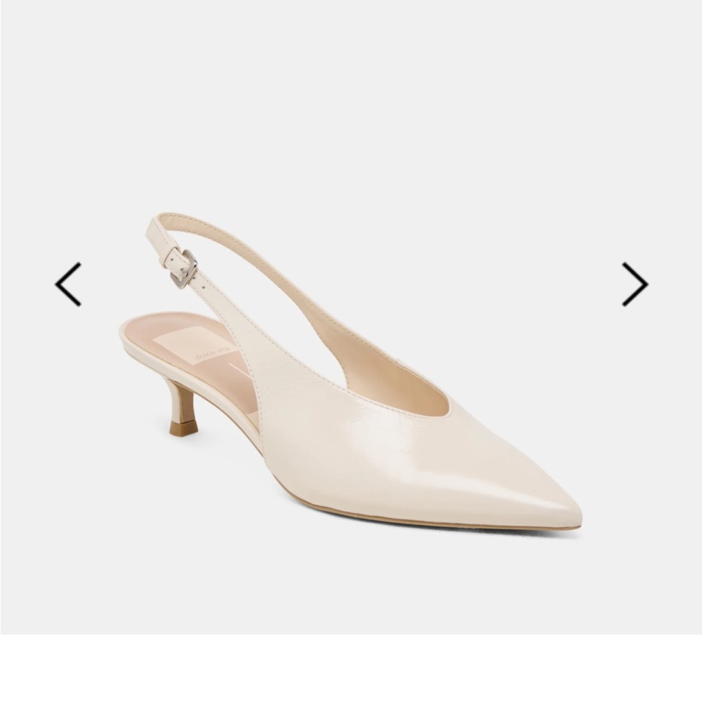 Dolce Vita Alenna Heels - Bone Crinkle Patent - Slingback Heels US9 NWT